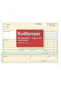 Esselte Blankett kvittens numrerad A5L 2x50 blad