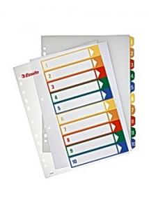 Esselte Plastregister Projektindex A4+ 1-10 (set om 10 st)