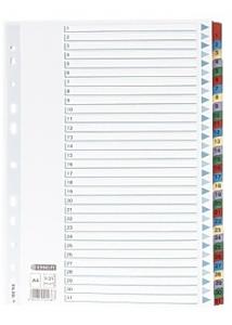 Esselte Register Mylar A4 1-31 multifärgat (set om 31 blad)
