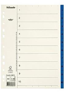 Esselte Pappregister Servo A4 1-10 blå