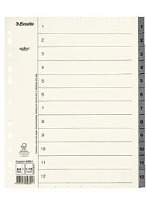 Esselte Pappregister System Servo A4+ 1-12 grå