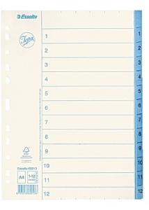 Jopa Pappersregister A4 1-12 vit/blå