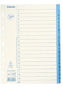 Jopa Pappersregister A4 1-20 vit/blå