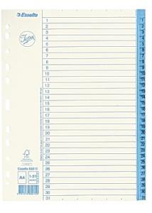Jopa Pappersregister A4 1-31 vit/blå
