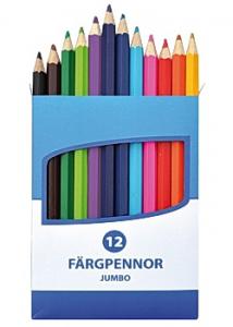 Färgpenna Jumbo 12 färger (fp om 12 st)