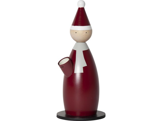 Elljusstake Tomte 1 ljus trä