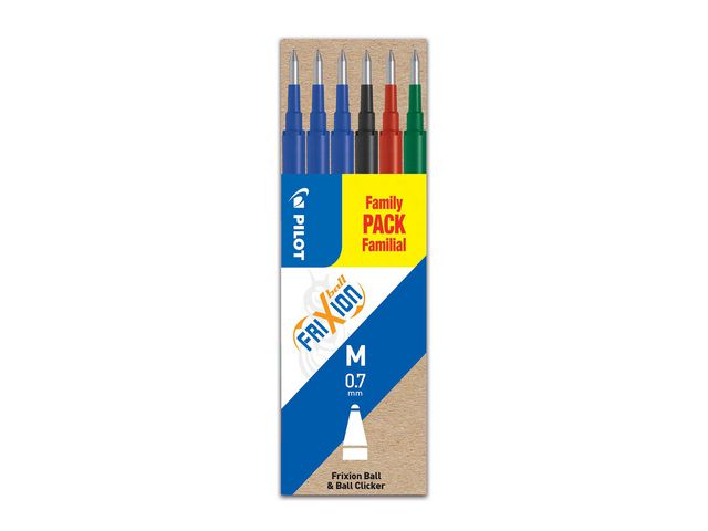 Refill PILOT Frixion 0,7mm 4 färger 6/fp