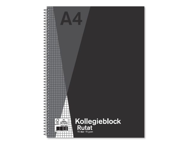 Kollegieblock SOL A4 70g 70 blad rutat