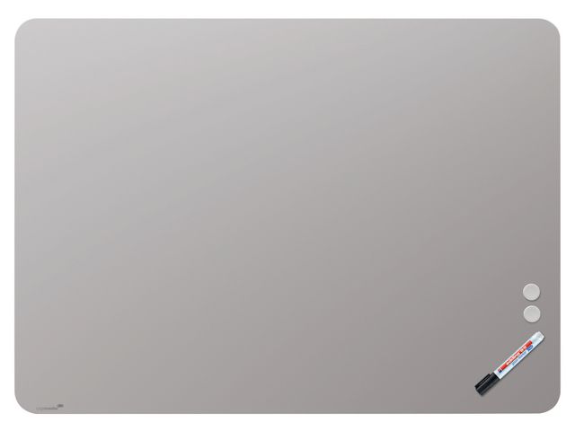 Glastavla LEGAMASTER r.hörn 90x120cm grå