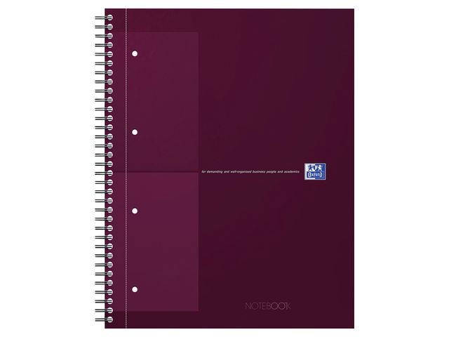 Kollegieblock Oxford Int.A4+ rut. röd