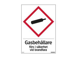 Skylt Gasbehållare alum. 210x297mm