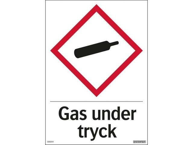 Skylt Gas under tryck 210x297mm