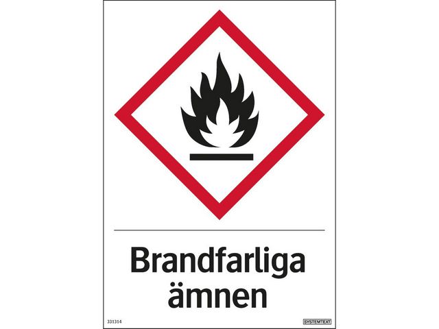 Skylt Brandfarliga ämnen 210x297mm