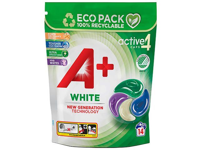 Tvättkapslar A+ White Active4 14/fp