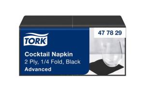 Servett TORK Cocktail 2-lag svart 200/fp