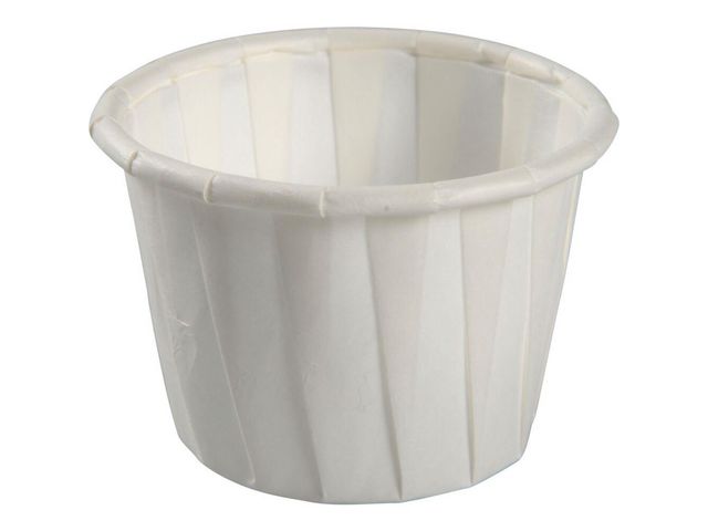 Plissébägare Ø4,4cm 30ml vit 250/fp