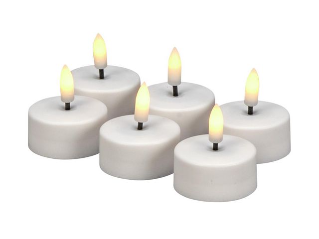 Värmeljus KONSTSMIDE LED timer vit 6/fp