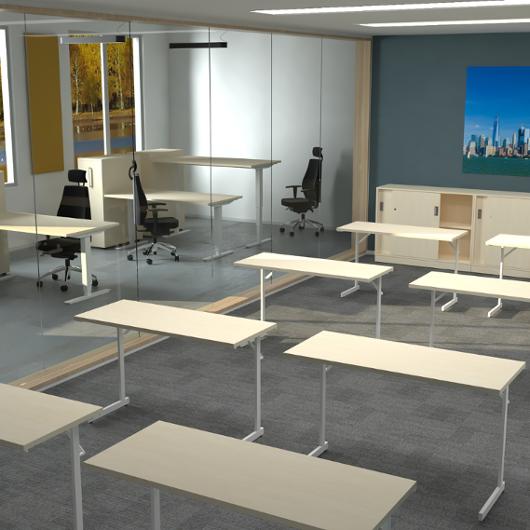 Fällbord 1200x500x715x18 björk/vit