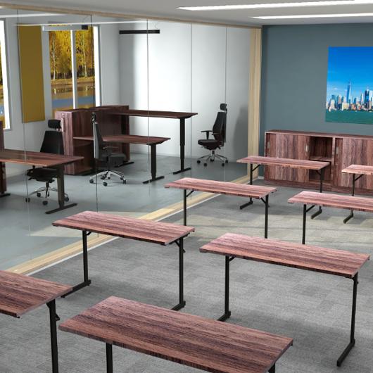 Fällbord 1200x500x715x18 valnöt/svart