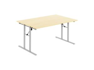 Fällbord 1600x800x730x25 björk/silver