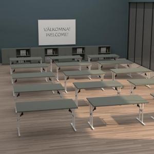 Fällbord 1600x800x730x25 grå/vit