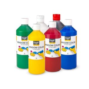 Fönsterfärg CREALL 6x500ml sort. färger