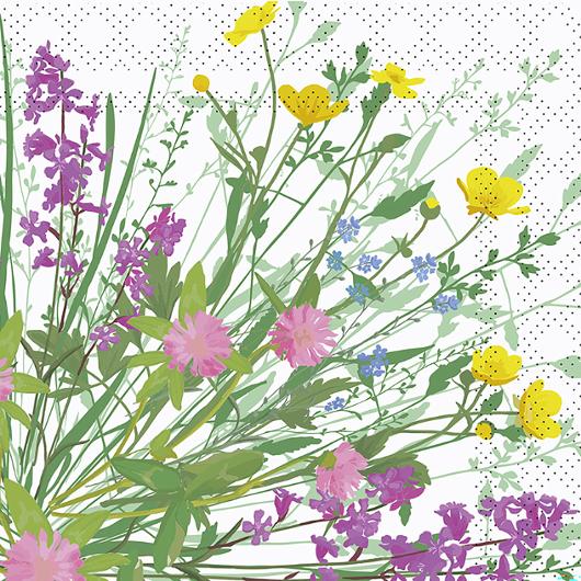 Servett Flora 2-lags 25x25cm 20/fp