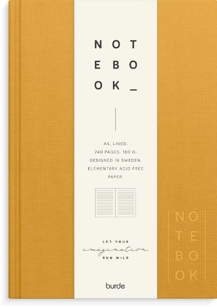 Ant.bok BURDE A5 textil linj senapsgul
