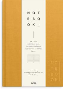 Ant.bok BURDE A5 textil linj senapsgul