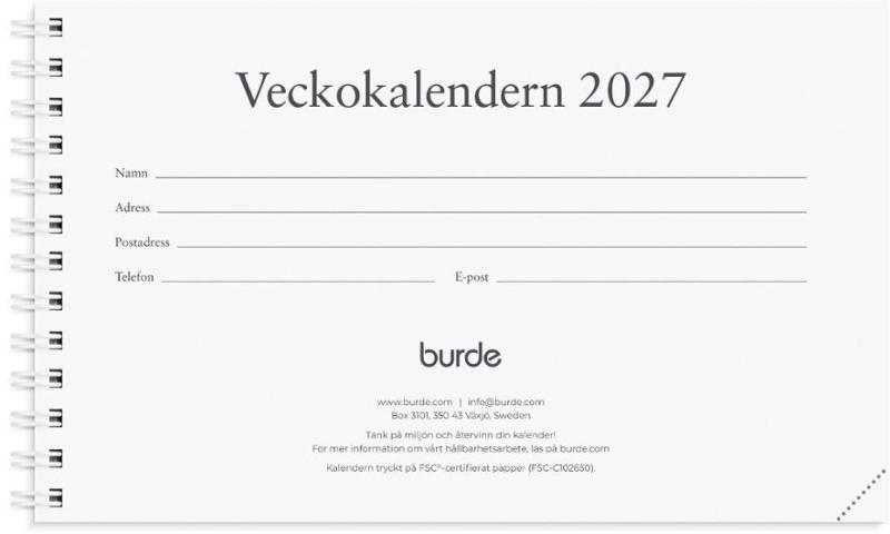 Veckokalendern 2027 refill