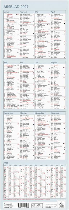 Bordskalender Årsblad 2027