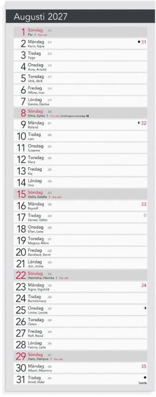 Liten Bordskalender Elegant 2027