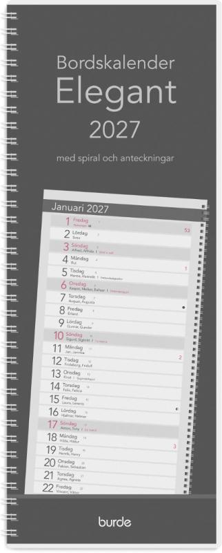 Bordskalender Elegant 2027 spiral