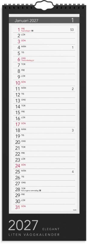 Väggkal Lilla Miljökalender Elegant 2027
