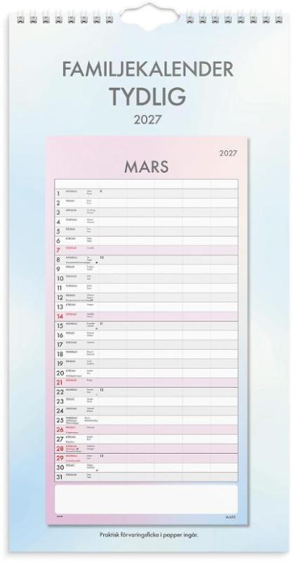 Familjekalender Tydlig 2027