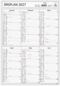 Väggkalender Årsplan 2027