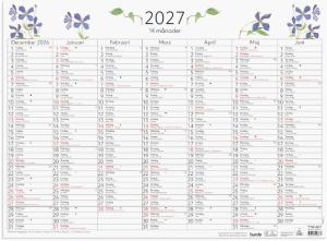 Väggblad 14-månader 2027