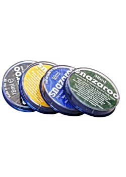 Ansiktsfärg svart, gul, lj.blå, lj.grön (fp om 4 set)