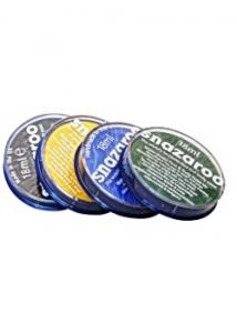 Ansiktsfärg svart, gul, lj.blå, lj.grön (fp om 4 set)