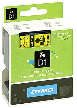 Dymo Tape D1 24mm svart på gul