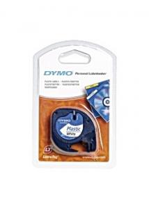Dymo Tape LetraTAG plast 12mm svart på vit