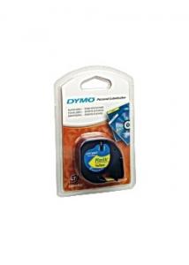 Dymo Tape LetraTAG plast 12mm svart på gul
