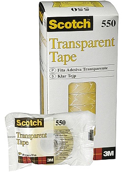Scotch® Kontorstejp 550 transp. 33mx19mm (rulle om 33 m)