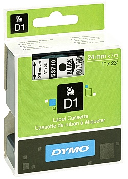 Dymo Tape D1 24mm svart på klar