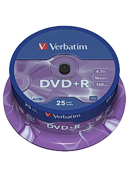 Verbatim DVD+R 4,7GB (fp om 25 st)