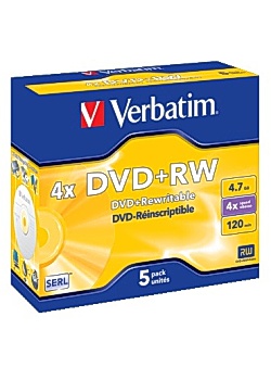 Verbatim DVD+RW 4,7GB (fp om 5 st)