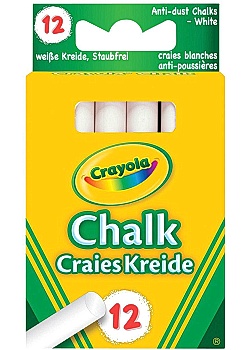 CRAYOLA Tavelkrita vit (fp om 12 set)