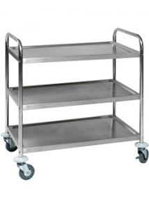 Rullbord 3 hyllplan rostfri