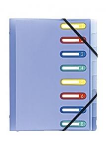 Exacompta Projektmapp 8 flikar PP sort.färger