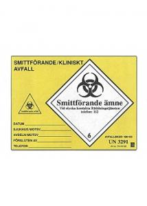 Etikett "UN3291" gul (fp om 100 st)